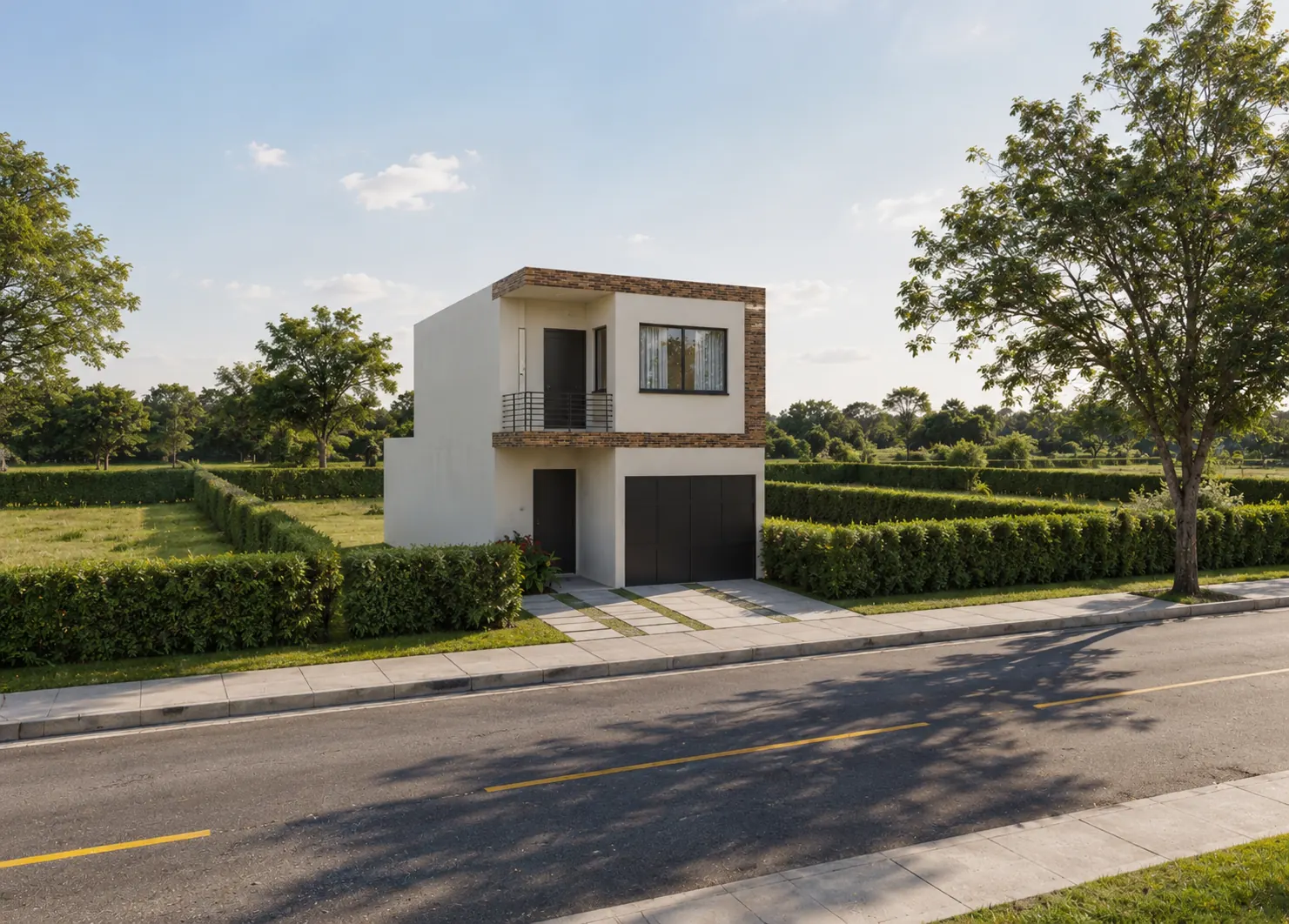 Render da casa modelo para lote de 98 m² em La Florida