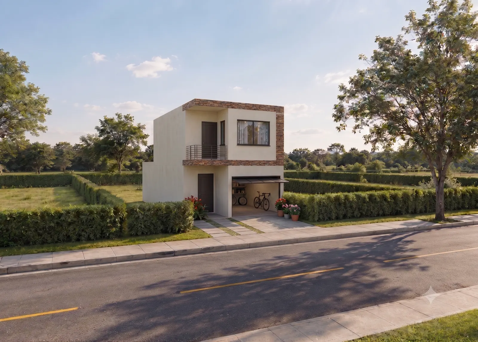 Render da casa modelo em lote de 200 m² em La Florida