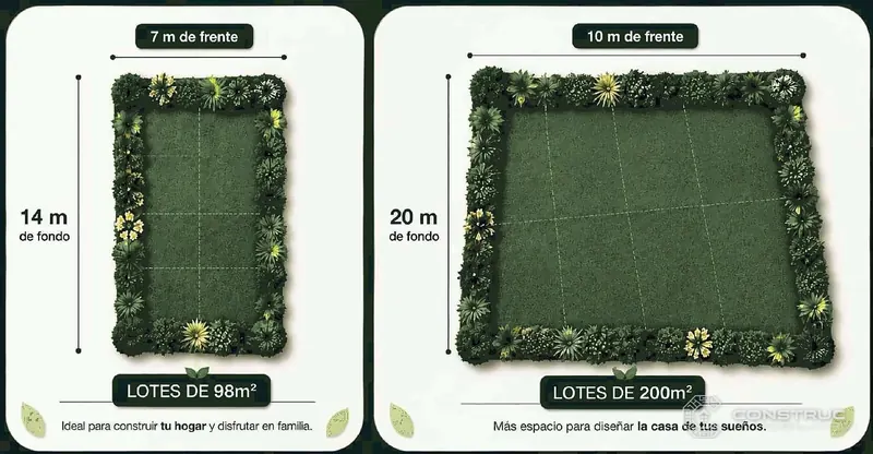 Medidas: 7 × 14 m e 10 × 20 m